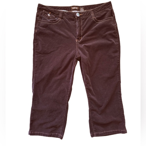 Zana Di Pants - Y2K Brown Zana Di Corduroy Crop Capri Pants